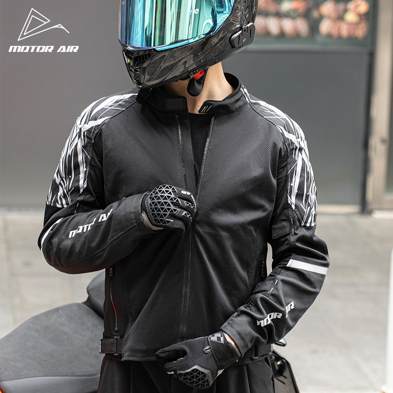 Motorcycle Gear Equipment - Chaqueta de Motocicleta Negra para Hombre,