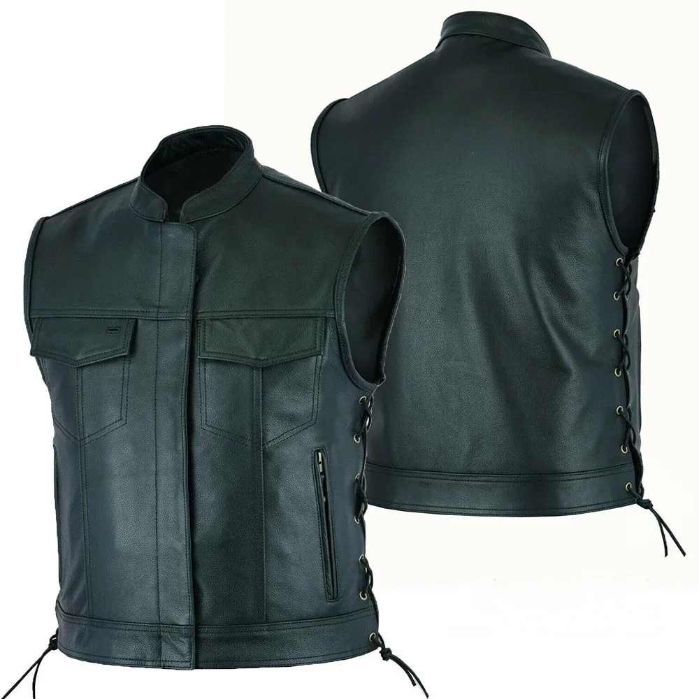 Chaleco de cuero Punk moda Cas - Motorcycle Gear Vest reseña y precio